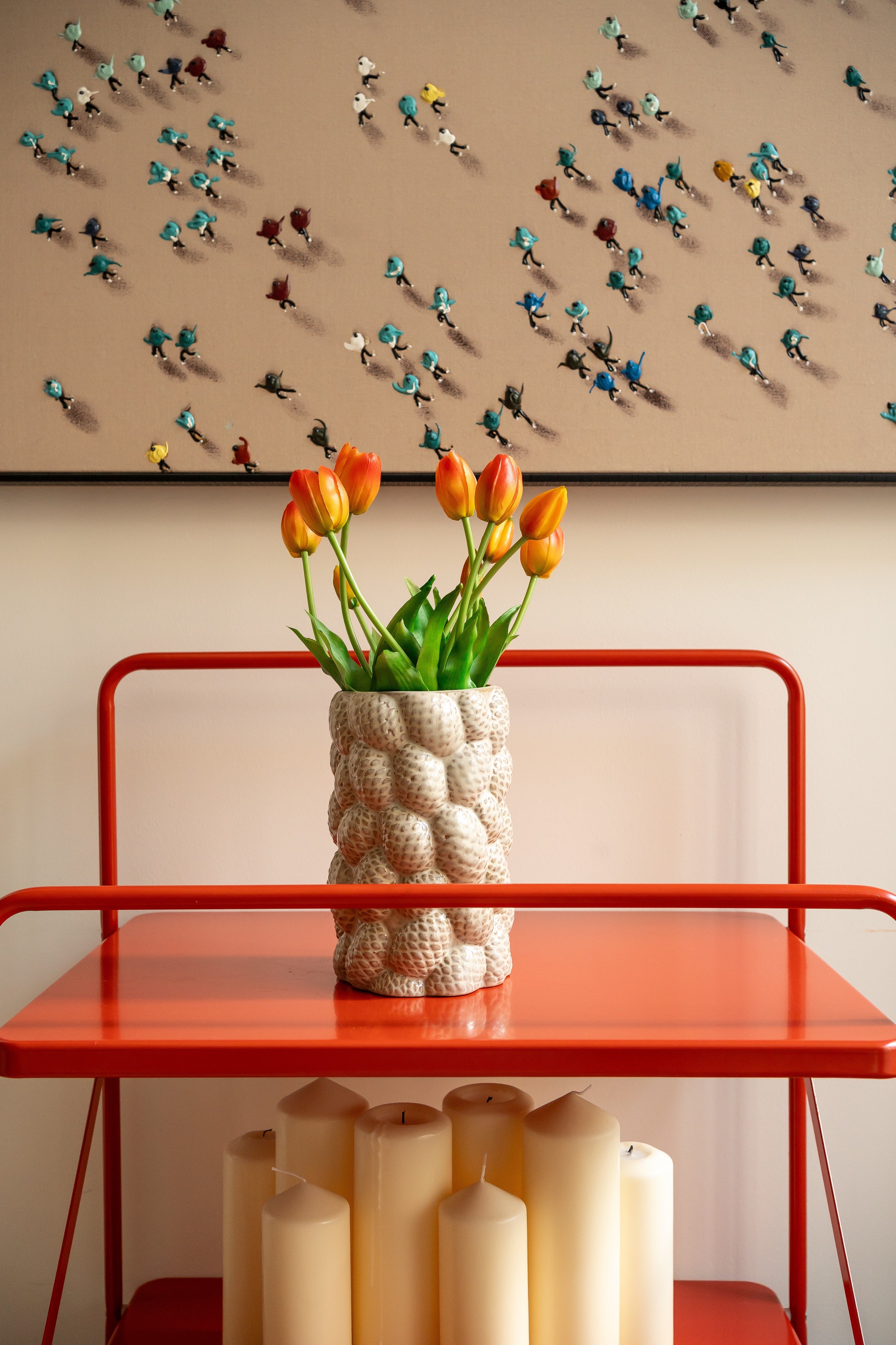 Bouquet de tulipes orange corail