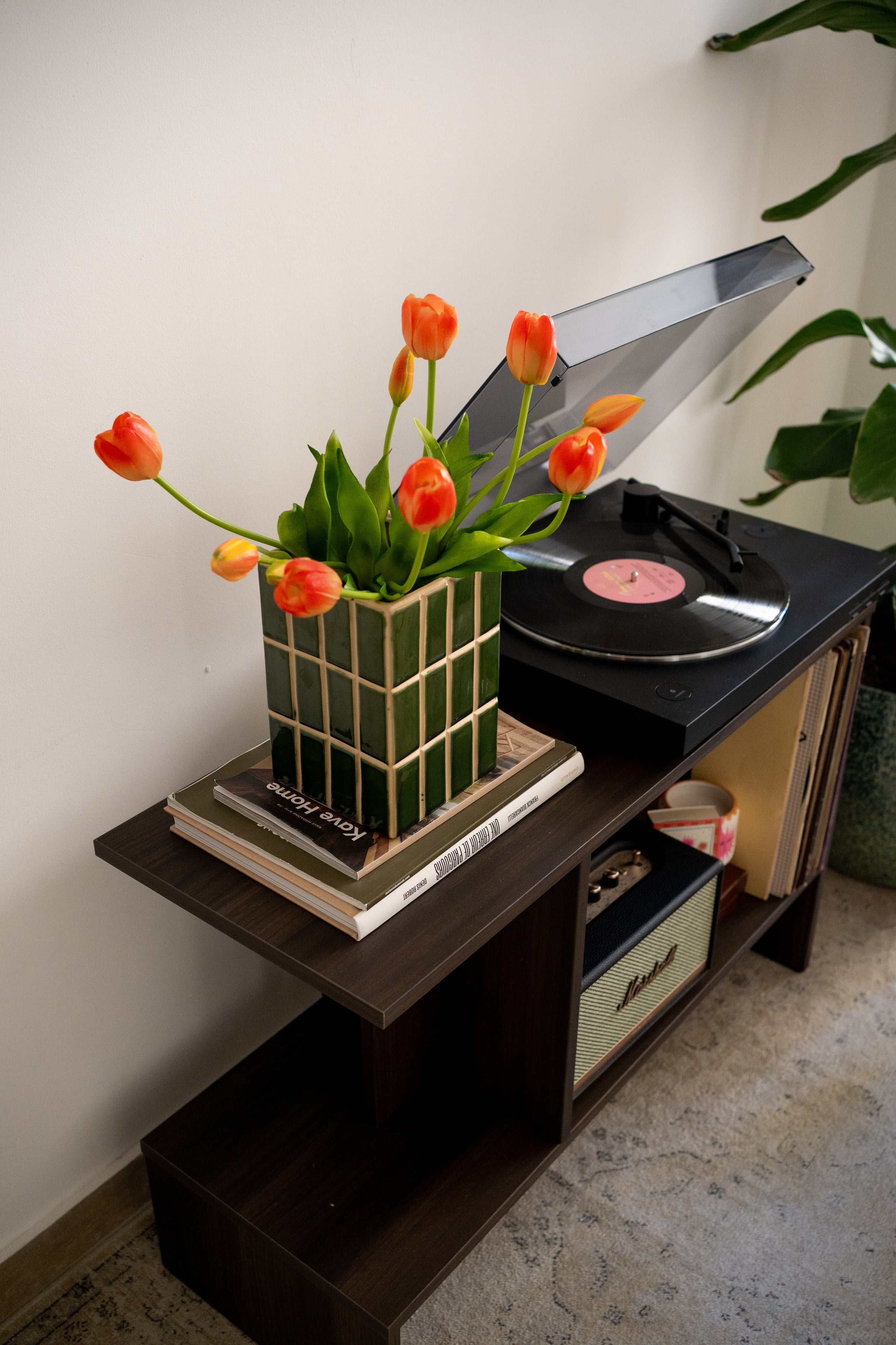 Bouquet de tulipes orange corail